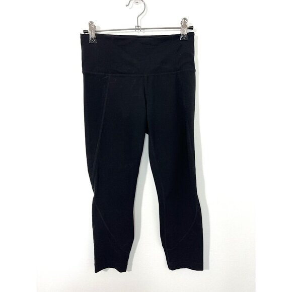 Athleta Black Cropped Leggings Midi Pants Size XS - Picture 1 of 5